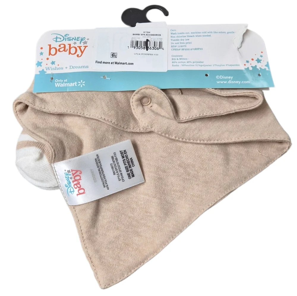 Disney Baby Bambi 2-Piece Bib & Socks Set 6-12M